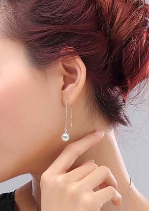 stijlvolle verzilveren parel oorbellen