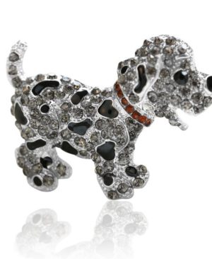 Hond- zilverkleurige broche - Montebello