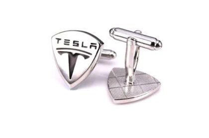Tesla - zilverkleurige metalen manchetknopen - Montebello